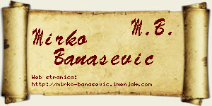 Mirko Banašević vizit kartica